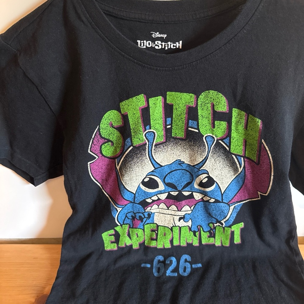 Disney Lilo & Stitch Kids T-Shirt - Black with Green and Blue